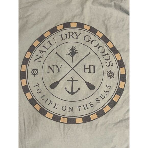NALU Dry Goods Unisex T-Shirt Gray Surf Graphic Print Unisex NY & HI Size L - Picture 5 of 7